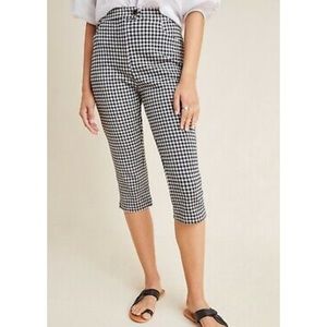 Anthropologie gingham pedal pushers knit Capri